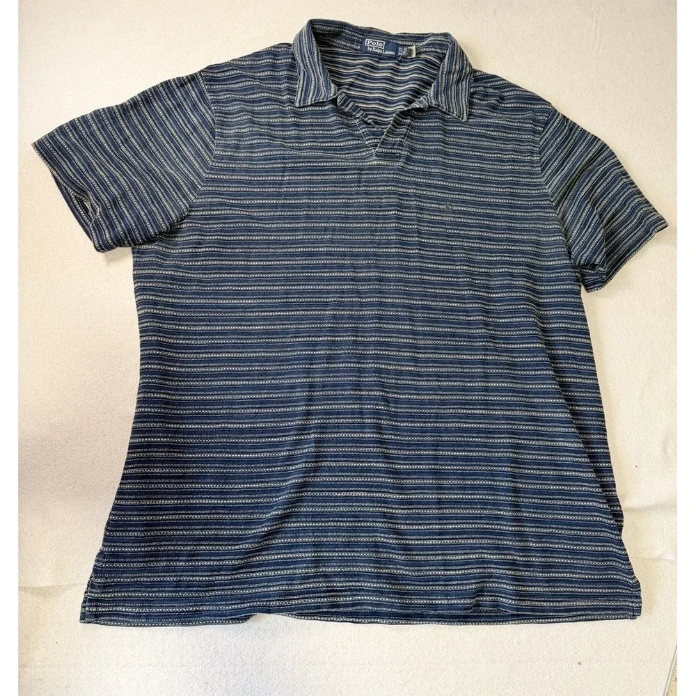 Polo Ralph Lauren Pullover Knit Short Sleeve Polo Striped Men 2XL Soft Stretch
